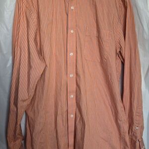 Tommy Hilfiger Men's Striped Button-Down Shirt - Orange & White
